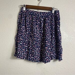 Hollister Floral Summer Mini Flare/Skater Skirt Size: M